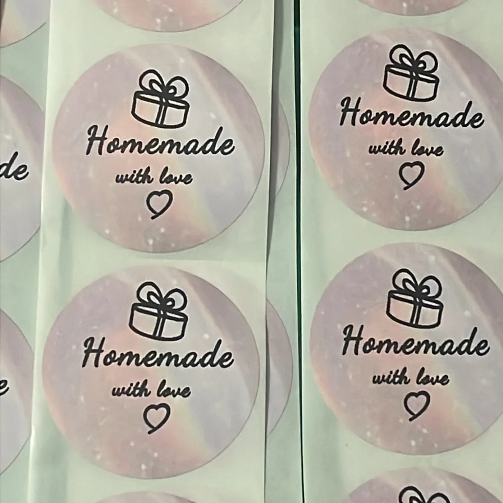 Homemade With Love 2” Stickers Hand Crafted
